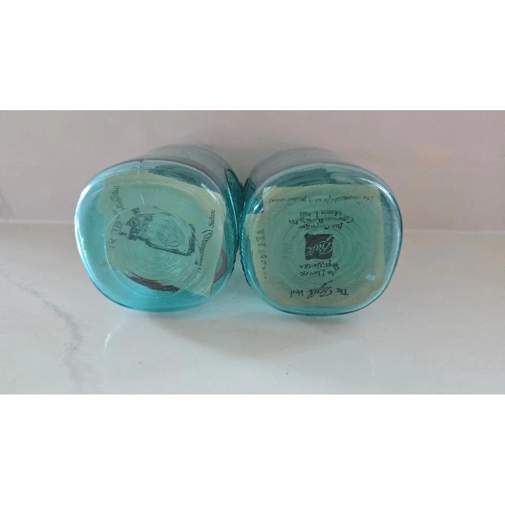 Ball Ideal Bicentennial Aqua Blue Glass Jars Wire Bail Set of 2 1776-1976